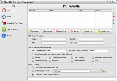 Okdo PDF Encrypter(PDF加密工具) V2.6官方版 高效便捷的PDF文件安全守護者